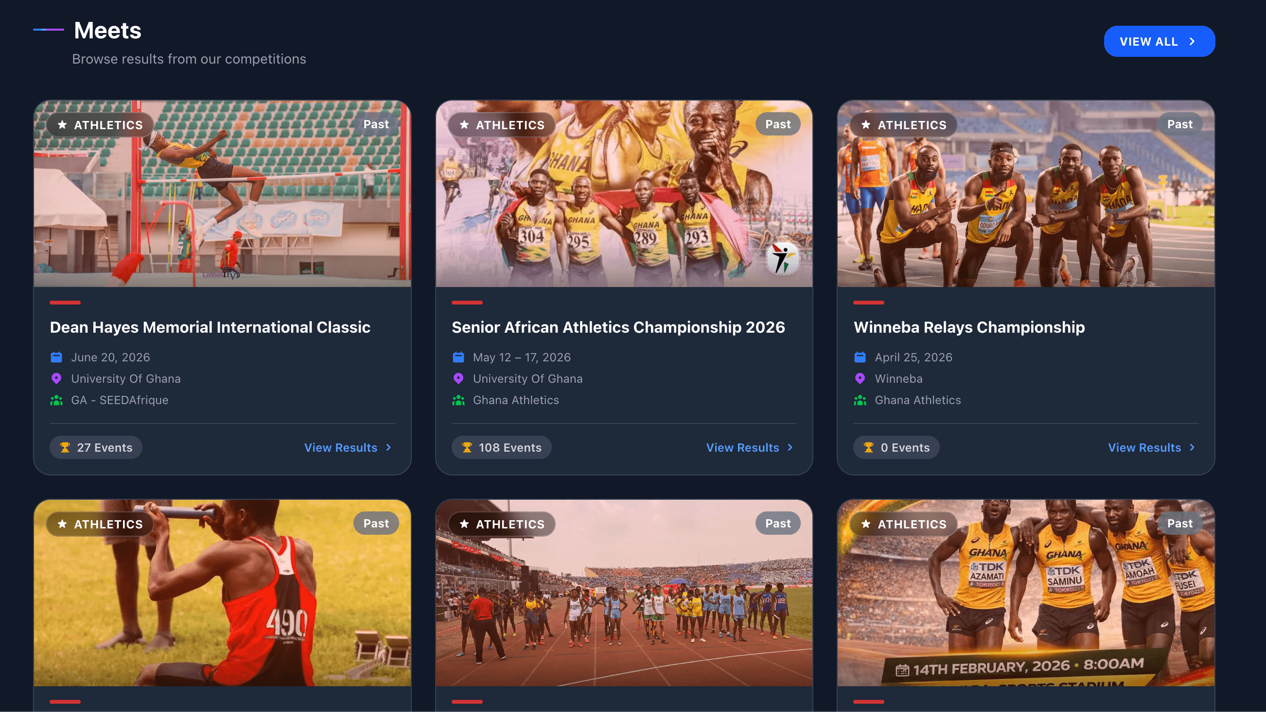 The SportCache live results board during a championship final